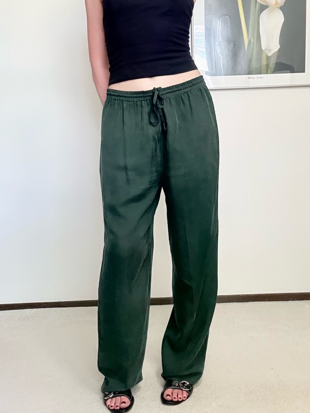 Vintage Anne Carson Silk Pants 90s Elegant Loungewear